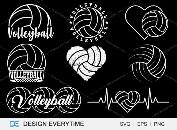 A Volleyball Typography Bundle for Professional Graphics and T-Shirt Designs